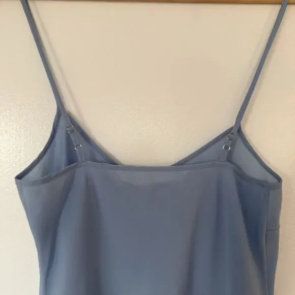 Veronica Beard Dusty Blue V Neck Mini Slip Dress A Line Size XS Vacation Summer - Picture 5 of 7